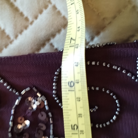 NWT Pisarro Nights Nordstroms Illusion Sleeve Beaded A-Line Gown - Picture 10 of 11